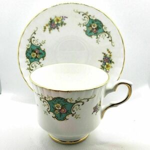 Vintage Royal Stafford Bone China Cup & Saucer Set Pattern TRUE LOVE England
